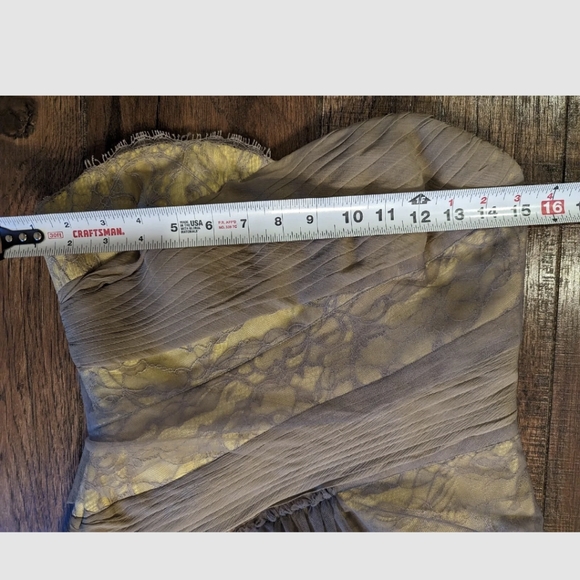 BCBG MaxAzria Runway Sz 2 Tulle Lace Yellow Asymmetric Bodycon Dress Retail $429 - Picture 11 of 16